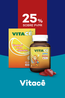 Suplementos da marca Vitac&ecirc; com destaque promocional de at&eacute; 25% sobre pre&ccedil;o de Venda ao P&uacute;blico Recomendado